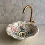 Handmade Floral Ceramic Sink