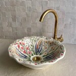Handmade Floral Ceramic Sink