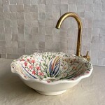 Handmade Floral Ceramic Sink