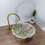 Handmade Floral Ceramic Sink