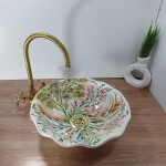 Handmade Floral Ceramic Sink