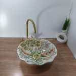 Handmade Floral Ceramic Sink
